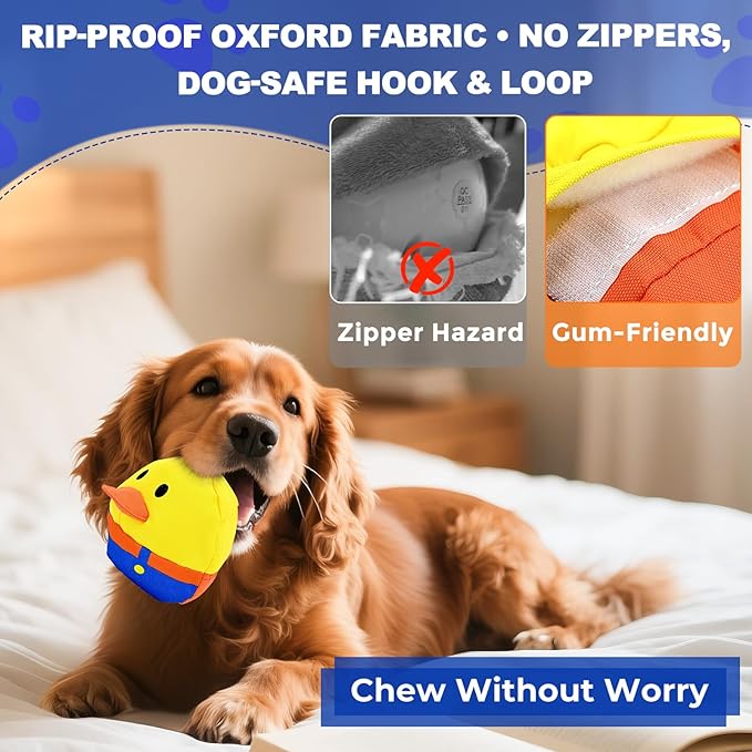 Interactive Dog Toys, Responds to Barks, Nudges & Paws, Keep Them Busy for Hours! Rechargeable Hard-Wearing Oxford Fabric Self-Play Puppy Toy with Motion/Sound Feedback, Dog Indoor-Play Toy