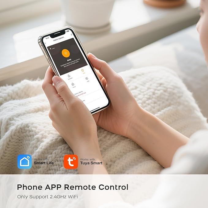 PGST 2025 WiFi Wireless Home Alarm System - 4.3-inch Touch Screen, 10-Minute Installation, 8 Door & Window Sensors + 4 Motion Sensors, APP Remote Control, Compatible with Alexa, No Monthly Fee