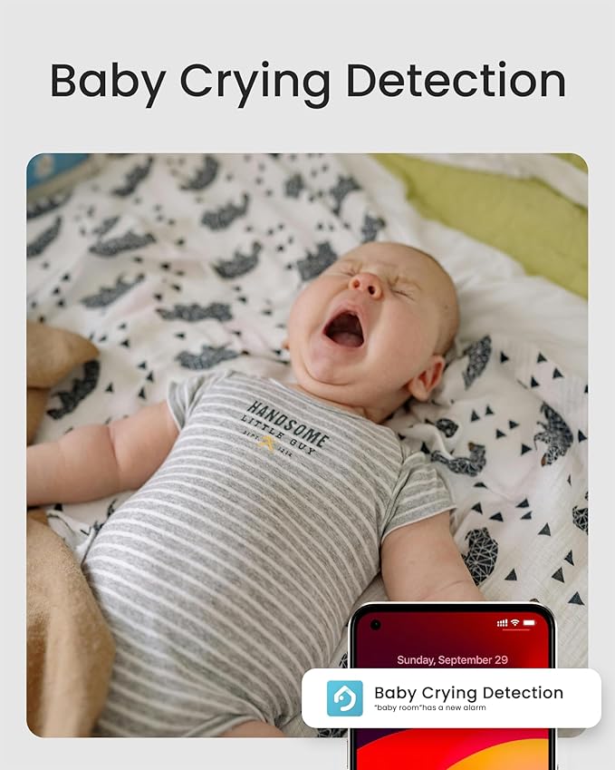 youkey Indoor Camera 2.5K, No Monthly Fees, Pan & Tilt, 360° Dog/Pet Camera for Home Security, 2.4/ 5GHz WiFi 6, Bluetooth Pairing, Human/Pet/Baby Crying Detection, Two-Way Audio, Night Vision