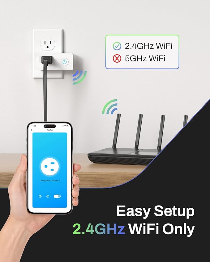 BN-LINK WiFi & Bluetooth Smart Plug, Heavy Duty Smart Timer Outlet Works with Alexa & Google Home Assistant, Remote & Group Control, No Hub Required, ETL & FCC Certified, 2.4GHz WiFi Only, 4 Pack