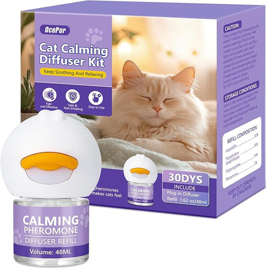 OcePor 1 Refill Solutions,1 Plugs- Cat Pheromones Calming Diffuser Refill, cat Diffuser Calming,pheromone Diffuser to Calm Cats,cat Anxiety Relief