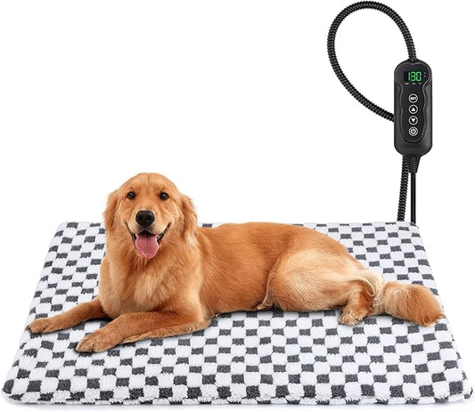 MIXJOY Pet Heating Pad, 11 Adjustable Temperature Dog Heating Pad Indoor with Timer, Heat Pad for Dogs Cats, Electric Cat Heat Pads with Washable Cover, Heated Pet bed-35''x24'', Large