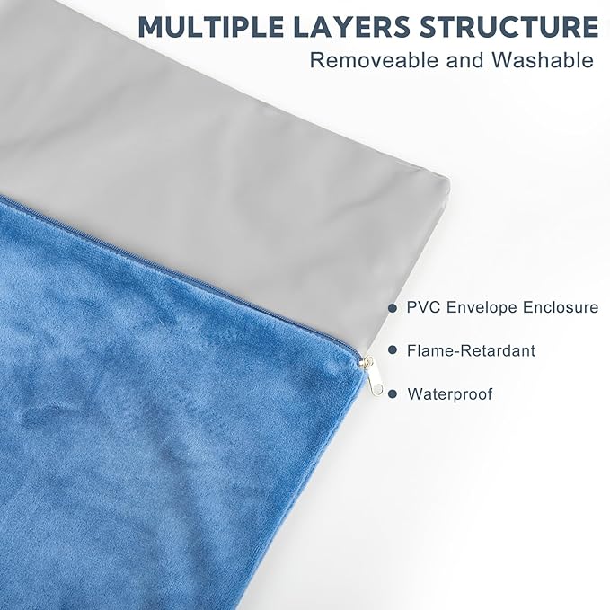 Pet Heating Pad for Cats & Dogs - Indoor/Outdoor Warming Pad, Waterproof & Chew Resistant, Perfect for Puppy & Kitten - 18 * 18inch Blue