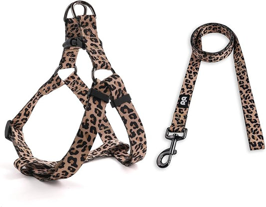 QQPETS Dog Harness Leash Set Adjustable Heavy Duty No Pull Halter Harnesses for Small Medium Large Breed Dogs Back Clip Anti-Twist Perfect for Walking