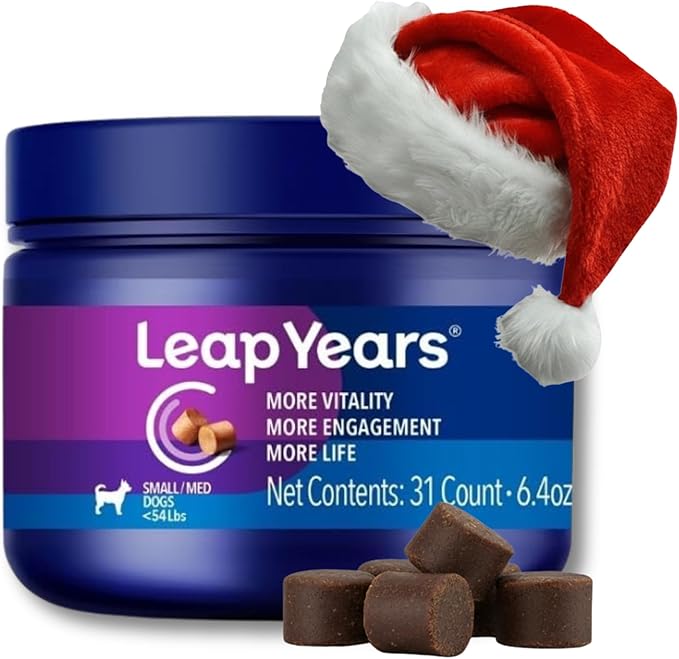 Soft Chew - Dog Supplement for Brain, Heart & Muscle Health, Supports Longevity, Veterinarian-Formulated with NAD+ & Senolytic, Patent-Pending Formula, 31 Chews, Small/Medium Breed