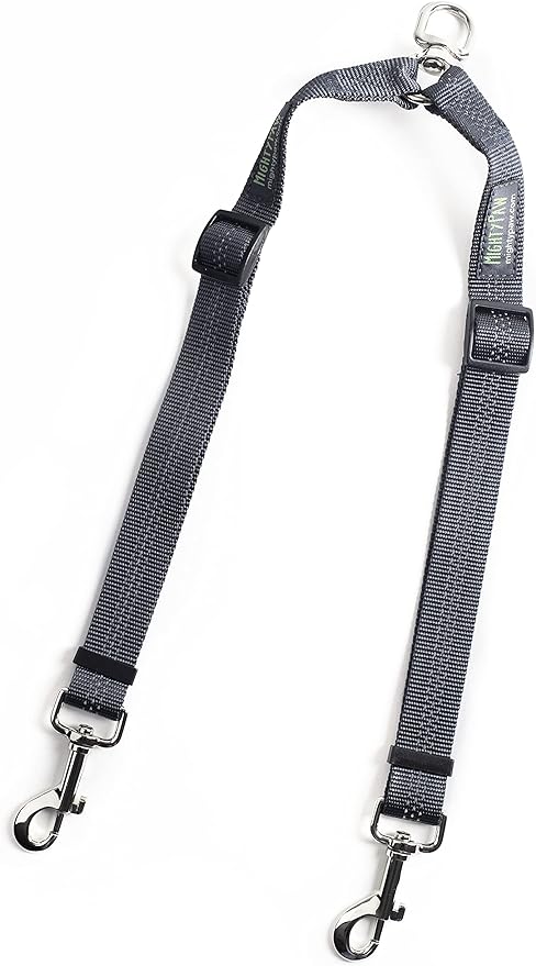 Mighty Paw Double Dog Leash - Double Leash for Two Dogs No Tangle Design. Split Lead for 2 Pets. Adjustable to Fit All Sized Breeds. Reflective Dual Pet Lead Splitter for People with 2 Pups