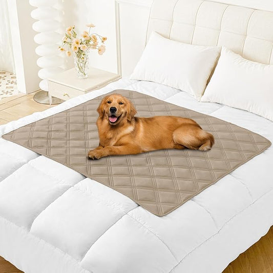 Smiry Waterproof Dog Bed Cover Blanket 40x50, Soft Reversible Pet Blanket, Washable Leakproof Cats Dogs Couch Cover for Sofa, Couch, Furniture, Lattice, Taupe/Taupe