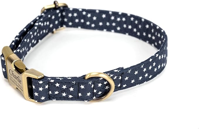 Personalized Dog Collar with Name and Phone Number Engraved,Adjustable Custom Puppy Collar,Organic Cotton Pet Collar for Small Medium Large Boy Girl Dogs