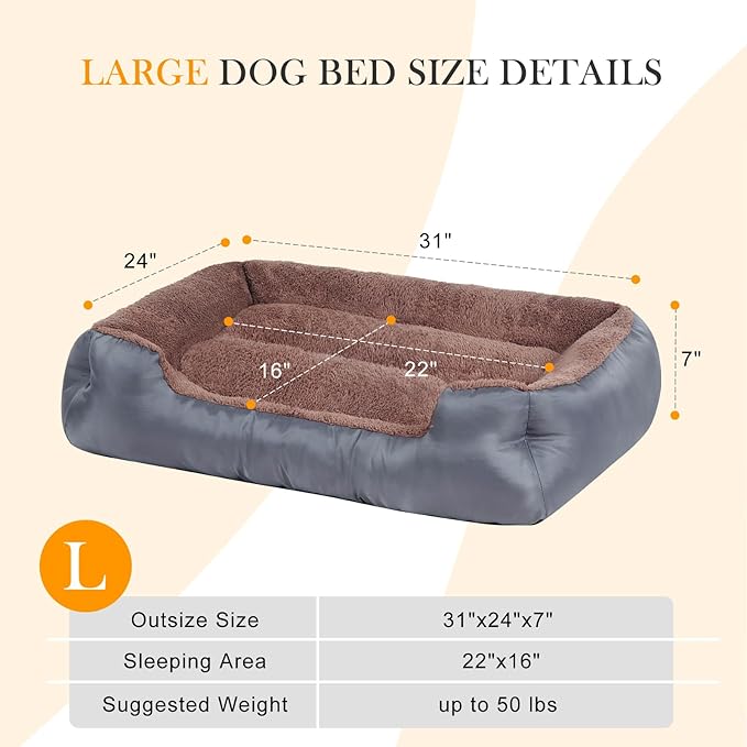 Dog Bed for Medium Size Dogs, Pet Couch Bed with Durable Fabric and Anti-Slip Bottom