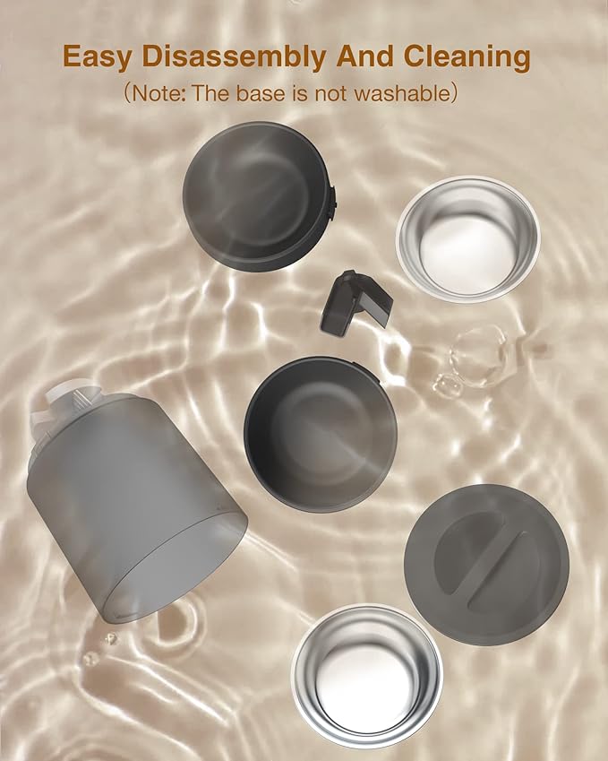 Automatic Cat Feeders for 2 Cats - 6L Food Dispenser with Double Bowls, Programmable Timed Feeder up to 6 Meals per Day with 10S Voice Recorder, Support Dual Power Supply