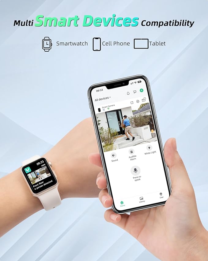 Solar Camera Outdoor Wireless, 2.4G Wi-Fi Security Camera with AI Motion Detection, Cameras for Home Security, 2K Color Night Vision, 2-Way Talk, IP66 Weatherproof, Cloud/SD Storage, 2 Packs