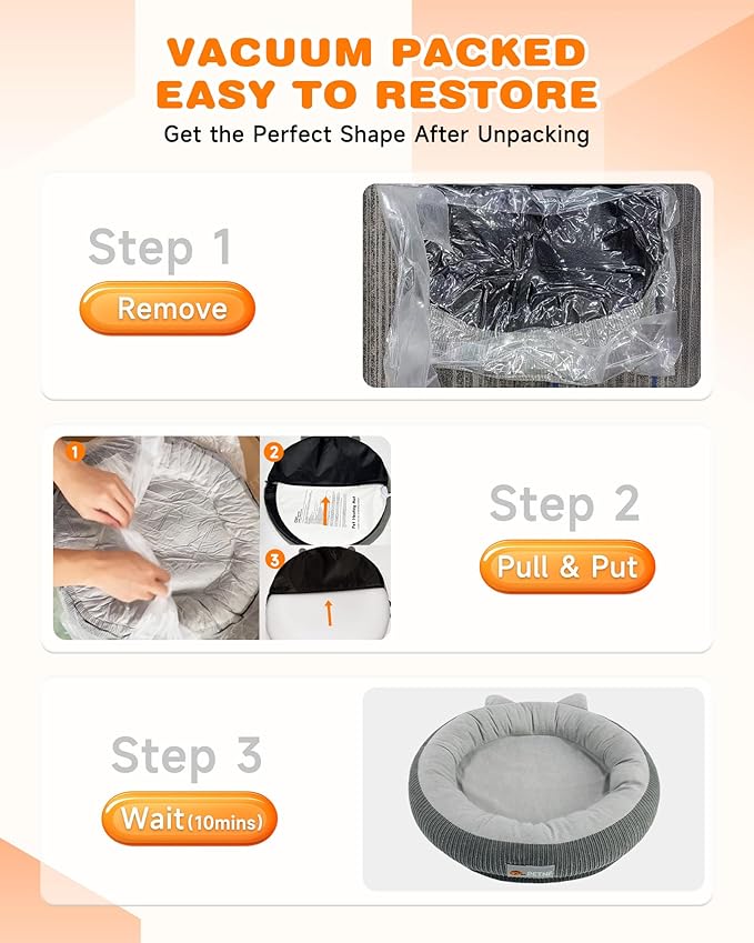 Heated Cat Bed Indoor Pets – Adjustable Temperature 86-131℉ Cat Heating Pad with Timer, Chew Resistant 87 Inch Cord, Washable Cover, Round Cozy Donut Pet Bed for Small Cats Kittens Dogs