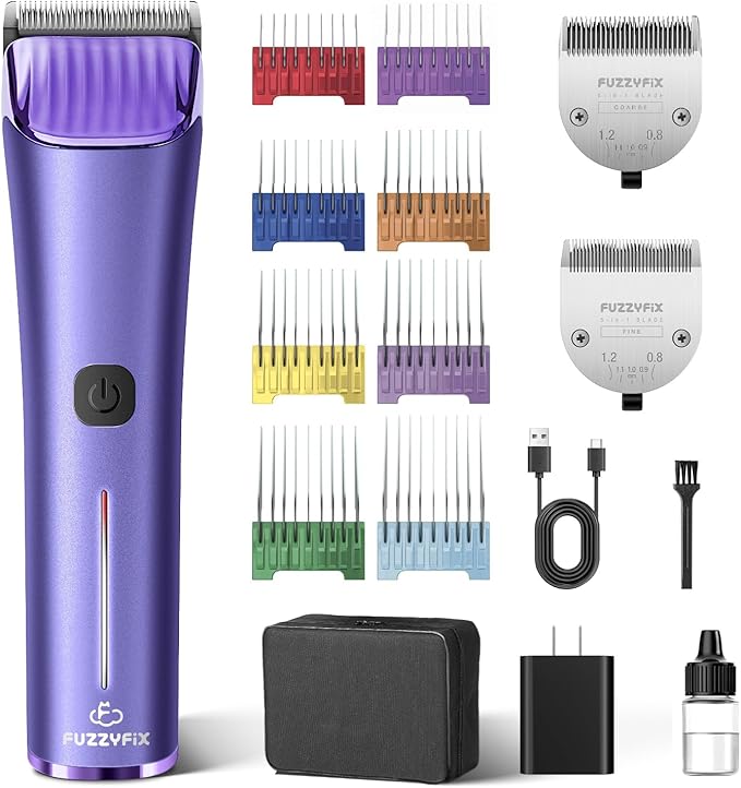 Professional Dog Grooming Clipper with Replacement Blade, 5-in-1 Adjustable A5 Blade Cordless Pet Grooming Kit 2 Speed Trimmer Hair Shaver with Detachable Metal Combs Nova for Animal Horse