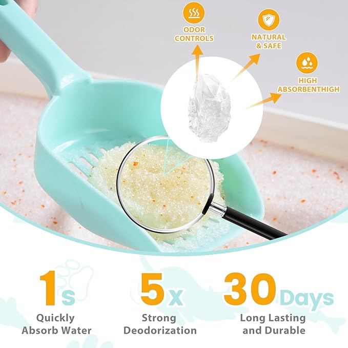 NEWORD Health Monitoring Crystals Cat Litter Health Indicating Silica Gel Cat Litter, Color-Changing, 12lb, Urine PH Levels Detection Non-Clumping Superior Odor Control Absorbent Lightweight