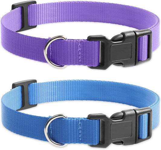 Replacement Collar for Shock Collar, Stylish & Comfortable Nylon Dog Collar with Quick Release Buckle, Compatible with PetSafe Bousnic Sportdog Garmin Ecollar Replacement Strap (Purple & Blue)