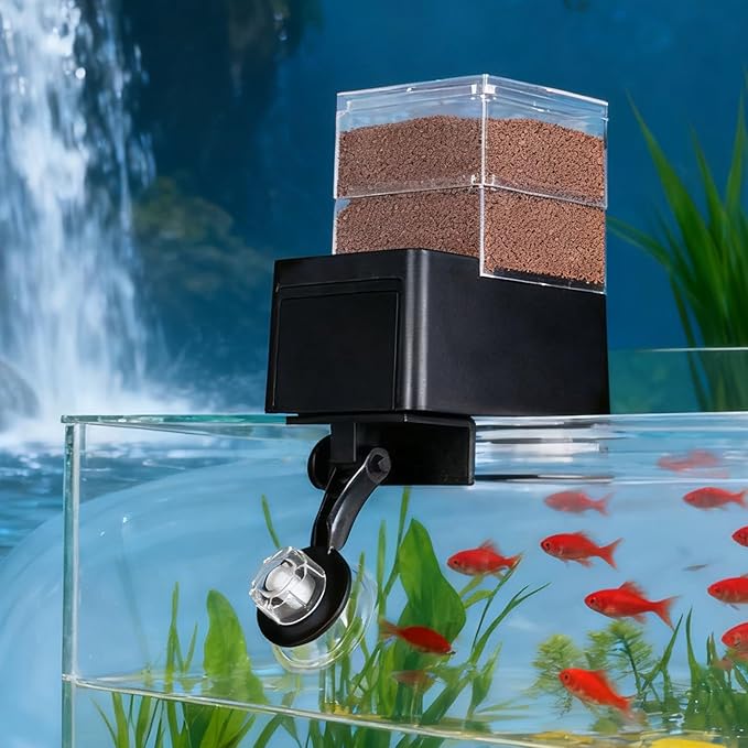 Automatic Fish Feeder - 5-Speed Adjustable Smart Device, Airtight Pet Supplies with Timer, Aquarium Auto for Tank Care, for Turtle, Betta, Shrimp and Home Pond