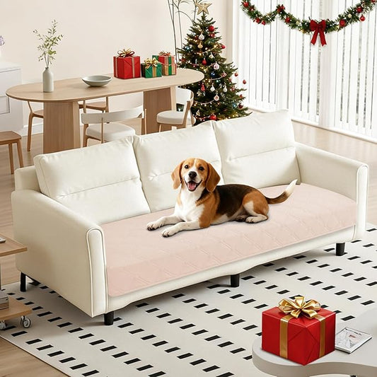 Waterproof Dog Bed Cover Pet Blanket, Soft Couch Cover for Dogs Washable, Non-Slip Dog Blanket Protect Furniture Couch Sofa Car for Puppy Large Dogs Cat (30x70 Inch, Beige)