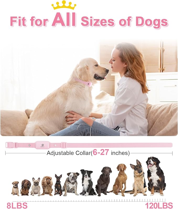 Bousnic Shock Collar for Dogs - Waterproof Rechargeable Dog Electric Training Collar with Remote for Small Medium Large Dogs with Beep, Vibration, Safe Shock Modes (8-120 Lbs)