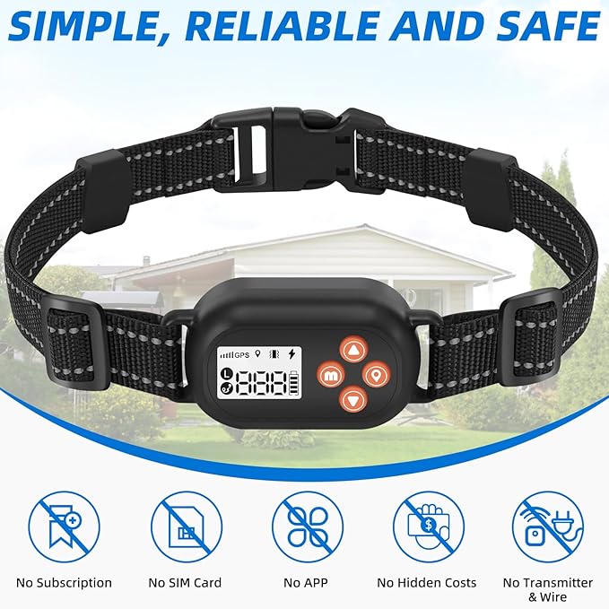 GPS Wireless Dog Fence, Electric Pet Fence System, IPX6 Waterproof Collar, Beep Vibration Shock Correction, for Dogs Over 18 Lbs