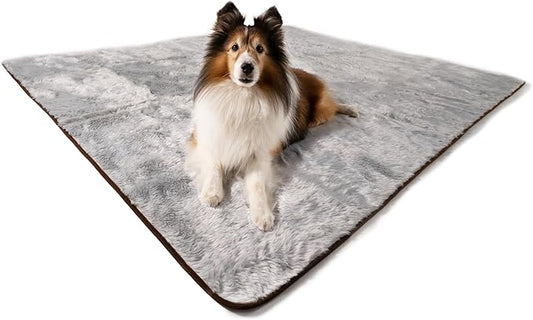 PupProtector Waterproof Throw Blanket for Dogs and Cats, Pet Blanket Cover for Couches, Sofas, Beds, Car Seats, Furniture, Calming Soft Faux Fur, Short Grey, Large (80" L x 62" W)