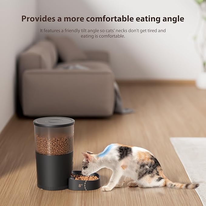 IMIPAW Automatic Cat Feeders, 3L Timed Cat Dry Food Dispenser, Dual Power Supply, Programmable Portion Size, 1-6 Meals Per Day, Auto Pet Feeder for Cats and Small Dogs, with Desiccant Bags