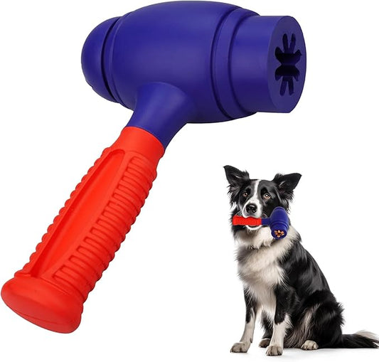 Dog Training Toys for Aggressive Chewers ，Pet Chompion Heavyweight Dog Chew Toy for Medium Large Breeds，Food Grade Non-Toxic Dental Pet Toy(Hammer Dog Toys, 6.78 in XLarge)