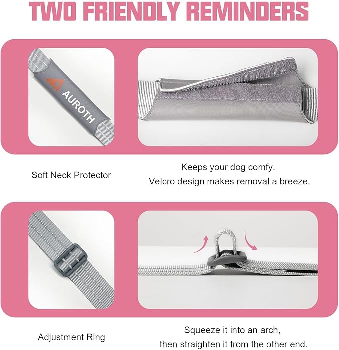 AUROTH Dog Harness and Leash Set, Soft Padded Service Dog Vest with 5.25FT Dog Leash, No Choke, Easy On Pet Vest, Adjustable Reflective No Pull Pet Vest Medium Sized Dog, Easy Walking and Training