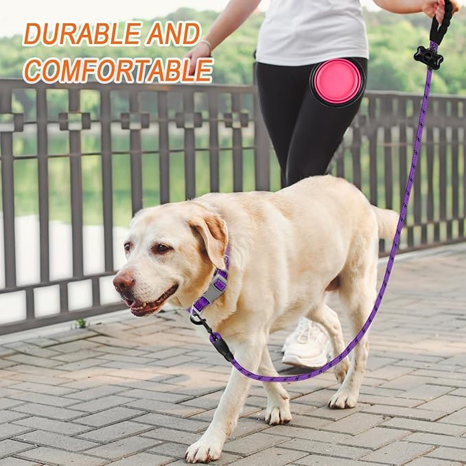 BARKBAY Dog Leashes for Large Dogs Heavy Duty Dog Leash 4/5/6 FT with Comfortable Padded Handle and Highly Reflective Threads for Medium Large Dogs Walking Training Running (5FT-1/2'',Purple)