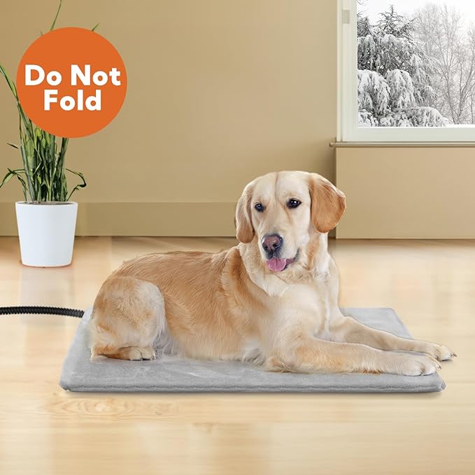 Heating Pad for Cats and Dogs Outdoor,Indoor Warming Cat Heating Pad, Waterproof，Chew Resistant Cord (Grey, 28 X 16)