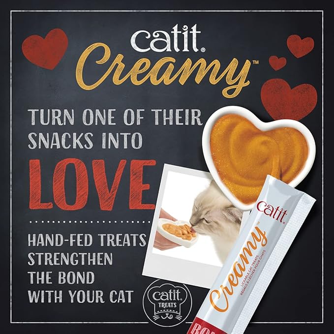 Catit Creamy Lickable Cat Treat – Hydrating and Healthy Treat for Cats of All Ages - Salmon, 5-Pack