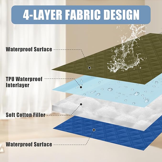 Smiry Waterproof Dog Bed Cover Pet Blanket, Soft Washable Dog Blanket for Furniture Bed Couch Sofa Reversible, Checkered (82"x82", Green/Navy)