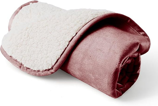 Waterproof Dog Blankets for Small Dogs, Washable Pet Blanket for Indoor Cats, Plush Sherpa Puppy Throw Furniture Protector for Bed Couch Sofa(25"x35",S,Burgundy Red)