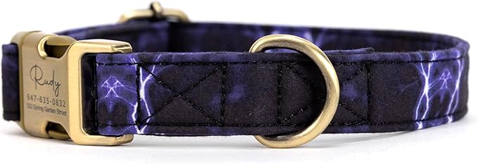 Personalized Dog Collar with Name and Phone Number Engraved,Adjustable Custom Puppy Collar,Organic Cotton Pet Collar for Small Medium Large Boy Girl Dogs