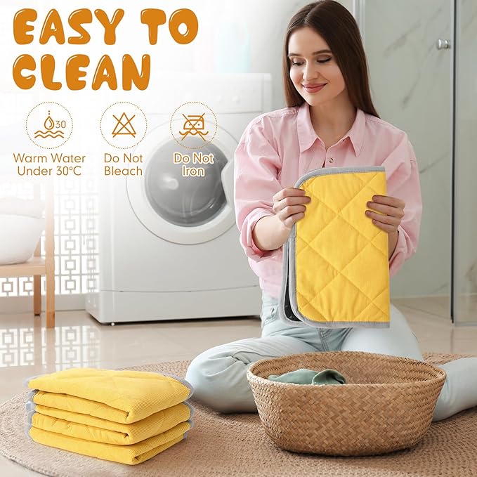 Novabright 4 Pack Self Warming Cat Bed Cat Dog Heating Pad Soft Warm Thermal Mat with Anti-Slip Bottom Dog Crate Pad for Outdoor Indoor Small Dogs Kittens(Turmeric Color,15.7 x 19.6 Inches)