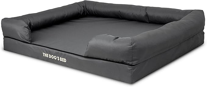 The Dog’s Bed XL Grey, Memory Foam, Pain Relief: Arthritis, Hip & Elbow Dysplasia, Post Surgery, Lameness, Supportive, Calming, Waterproof Washable Cover, Veterinary Approved