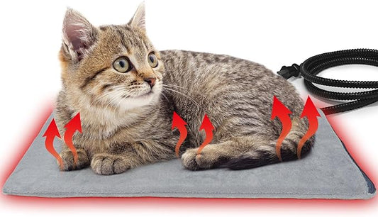 Pet Heating Pad for Cats and Small Dogs,Heated Cat Bed,Auto Temperature Control Waterproof Indoor Electric Pet Heating Pads for Cats with Chew Resistant Cord,16 * 12inch