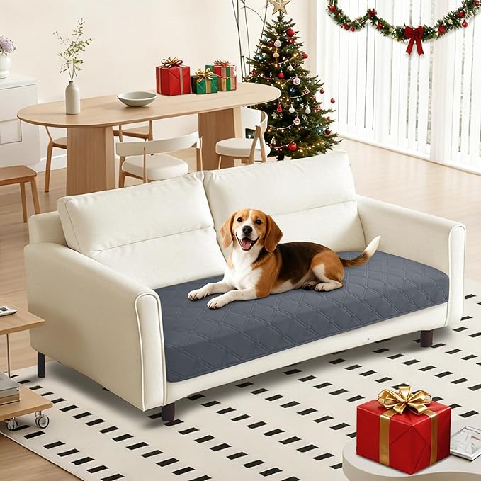 Waterproof Dog Bed Cover Pet Blanket, Soft Couch Cover for Dogs Washable, Non-Slip Dog Blanket Protect Furniture Couch Sofa Car for Puppy Large Dogs Cat (30x53 Inch, Dark Grey)