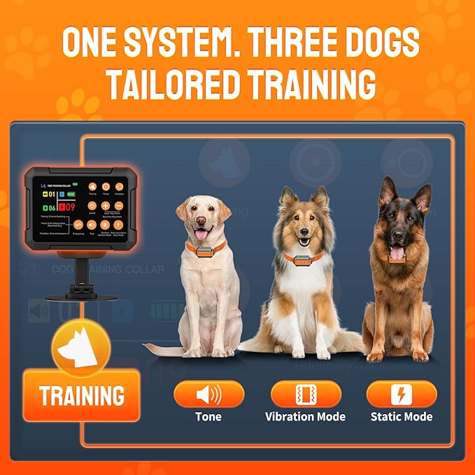 2025 New Model 3-in-1 Wireless Dog Fence System - Radar Dog Fence, Training Collar, No-Go Zones for Large/Medium Dogs | 1-Acre Coverage | Indoor/Outdoor Use | Real-Time Tracking (for 2 Dogs)