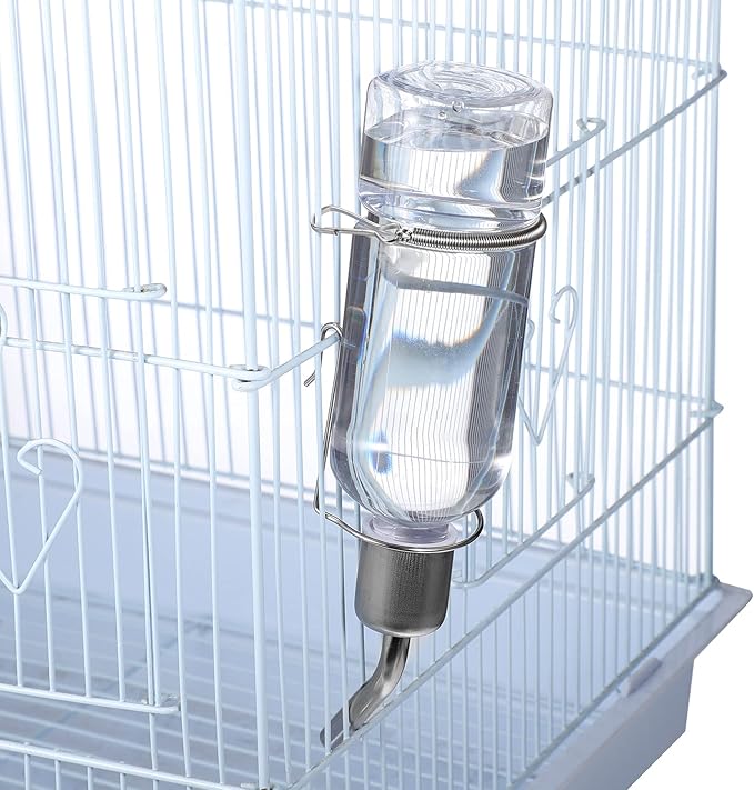 TEHAUX Parrot Water Feeder Pet Hanging Water Feeding Bottle No Drip Dispenser Pet Supplies with Stainless Steel Ball Nipple for Rabbits Guinea Pigs Hamsters Chinchillas 2pcs