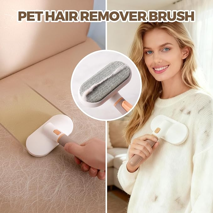 3 in 1 Pet Brush Set for Cats & Dogs - Self Cleaning Deshedding Brush & Slicker,Hair Remover Tool for Indoor Cats Long/Short Hair Pets