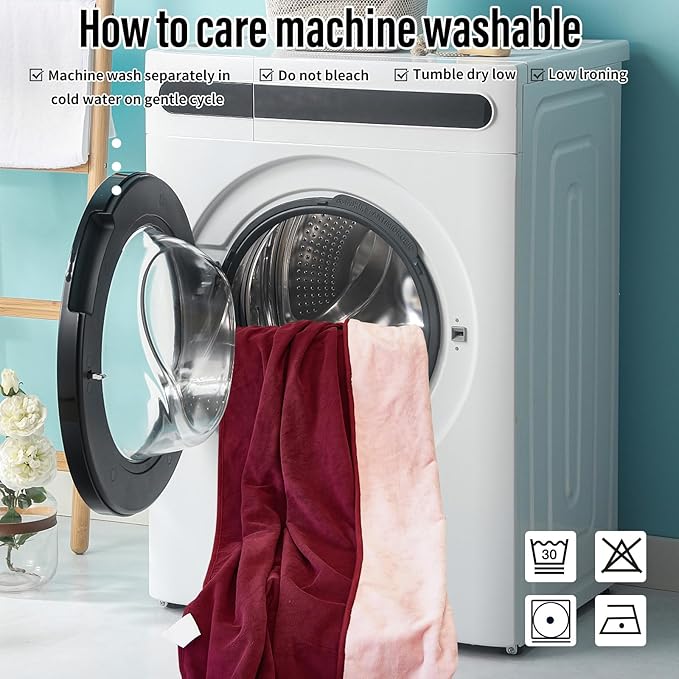 Waterproof Blanket for Bed, 80"x90" Leak-Proof Design, Reversible & Washable King Size Waterproof Blanket, Large Water Resistant Blankets, Reusable (Burgundy/Rose Pink)