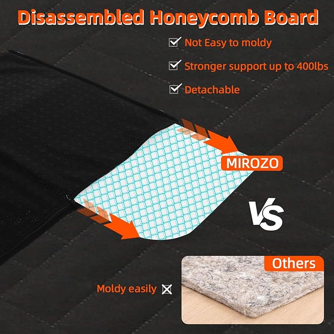 MIROZO Back Seat Extender for Dogs, 600D Heavy Durable Car Seat Cover for Dogs Seat Cover with Door Protectors for Traveling with Pets,Large Space Dog Travel Bed with 5-Fold Bottom for Truck