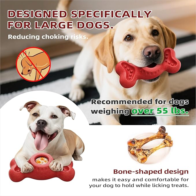 SHINKAI Interactive Frozen Dog Chew Toy – Fill & Freeze for Long-Lasting Play, Dental Safe, Indestructible for Aggressive Chewers, Keeps Dogs Busy & Calm for Small, Medium & Large Breeds (Red)