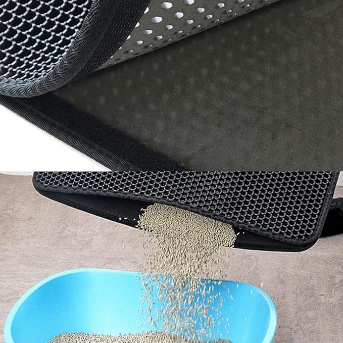 Cat Litter Mat Litter Tray Mat,Double Layer Design Waterproof Urine Proof Trapper Mat and Water Scatter Control Washable XS-XXL