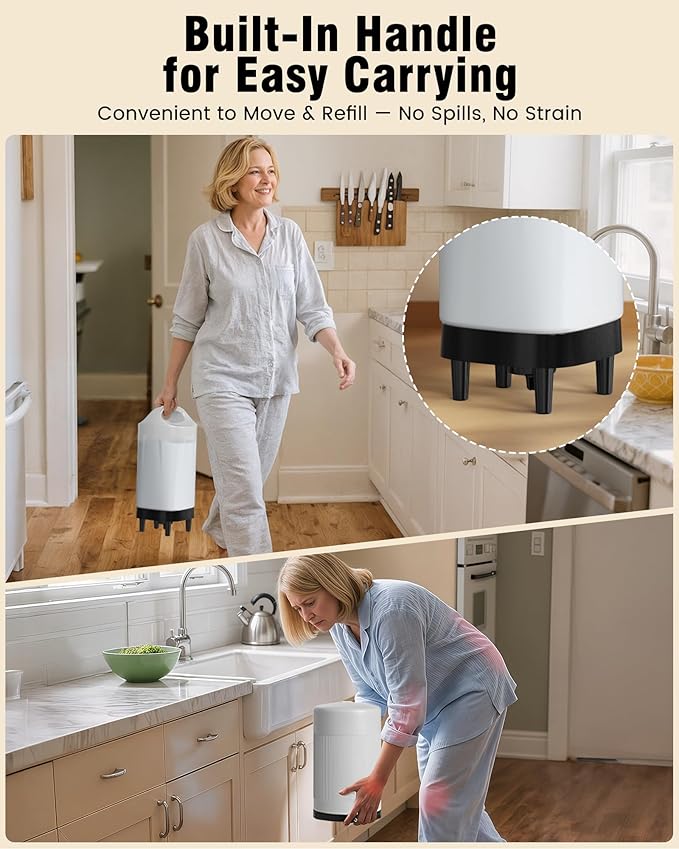 Automatic Dog Water Bowl Dispenser - with Filter 2.4 Gallon Stainless Steel Gravity Pet Water Feeder with Ergonomic Handle Design Anti Splash Drinking Bowl Easy to Clean Multi Pet Use