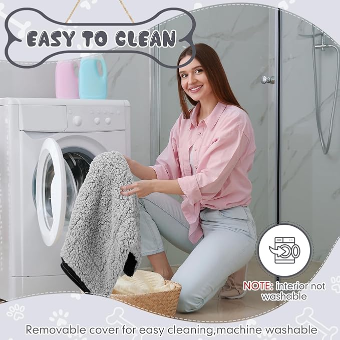 Novabright 3 Pack Self Warming Cat Bed 27x35 Inch Self Heating Dog Mat Reflects Body Heat Extra Warm Thermal Pet Pad Washable Cat Dog Bed for Outdoor Indoor Large Kittens Puppy(Black/Gray)