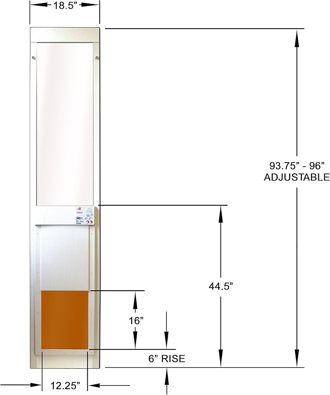 Large Power Pet Sliding Glass Dog Door Extra Tall