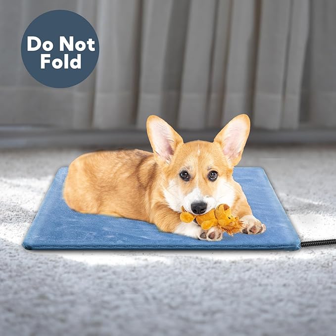 Pet Heating Pad for Cats & Dogs - Indoor/Outdoor Warming Pad, Waterproof & Chew Resistant, Perfect for Puppy & Kitten - 18 * 18inch Blue