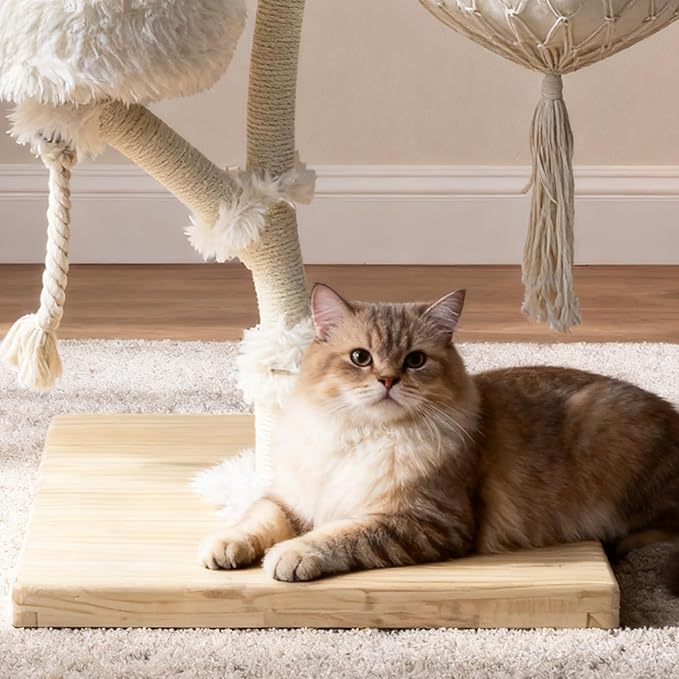 Modern Multi-Level Cat Tree Tower for Indoor Cats, 70" Large Cat Trees with Sisal Scratching Post, Luxury Cats Tower Furniture for Multiple Cats with Swing Hammock, Condo for Multiple Cat