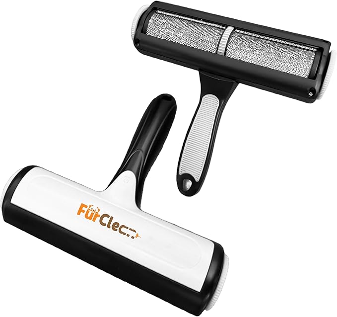 FurClean Pet Hair Remover Roller – Reusable Dog & Cat Hair Remover for Furniture, Couch & Bedding – Portable Multi-Surface Lint Roller for Pet Hair Removal.